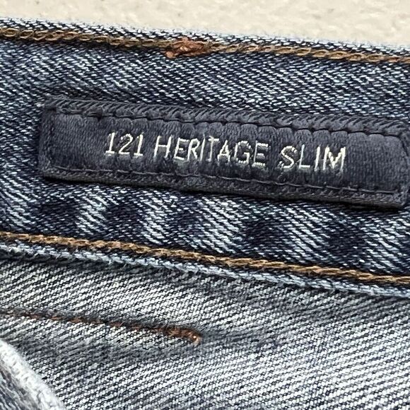 Lucky Brand Mens Size 38x32 Blue Denim 121 Heritage Slim Medium Wash Jeans - Picture 11 of 16